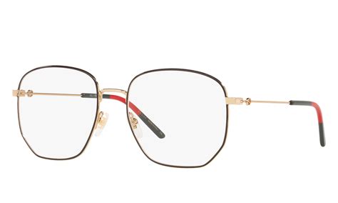 gucci eyeglasses gg 0396o gold 56-18-140|Gucci GG0396O Square Glasses .